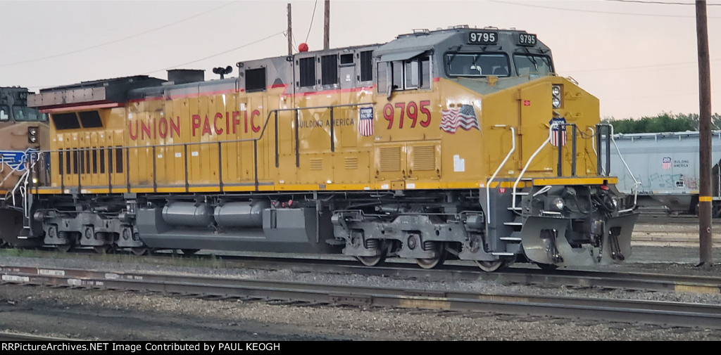 UP 9795 sits on The UP Ogden Yard Ready Line As The Rain Begins to Fall As A Thunderstorm Hits The Yard and Me